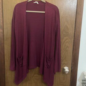 Maroon Flowy Cardigan